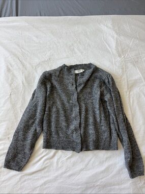Astr Charcoal Button-Up Knit Cardigan